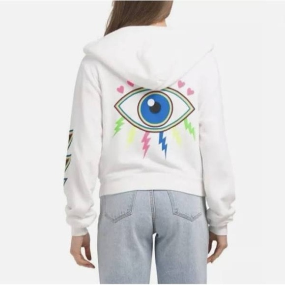 NWOT - Lauren Moshi Lightning Eye Zip Hoodie - Size M - Picture 2 of 4